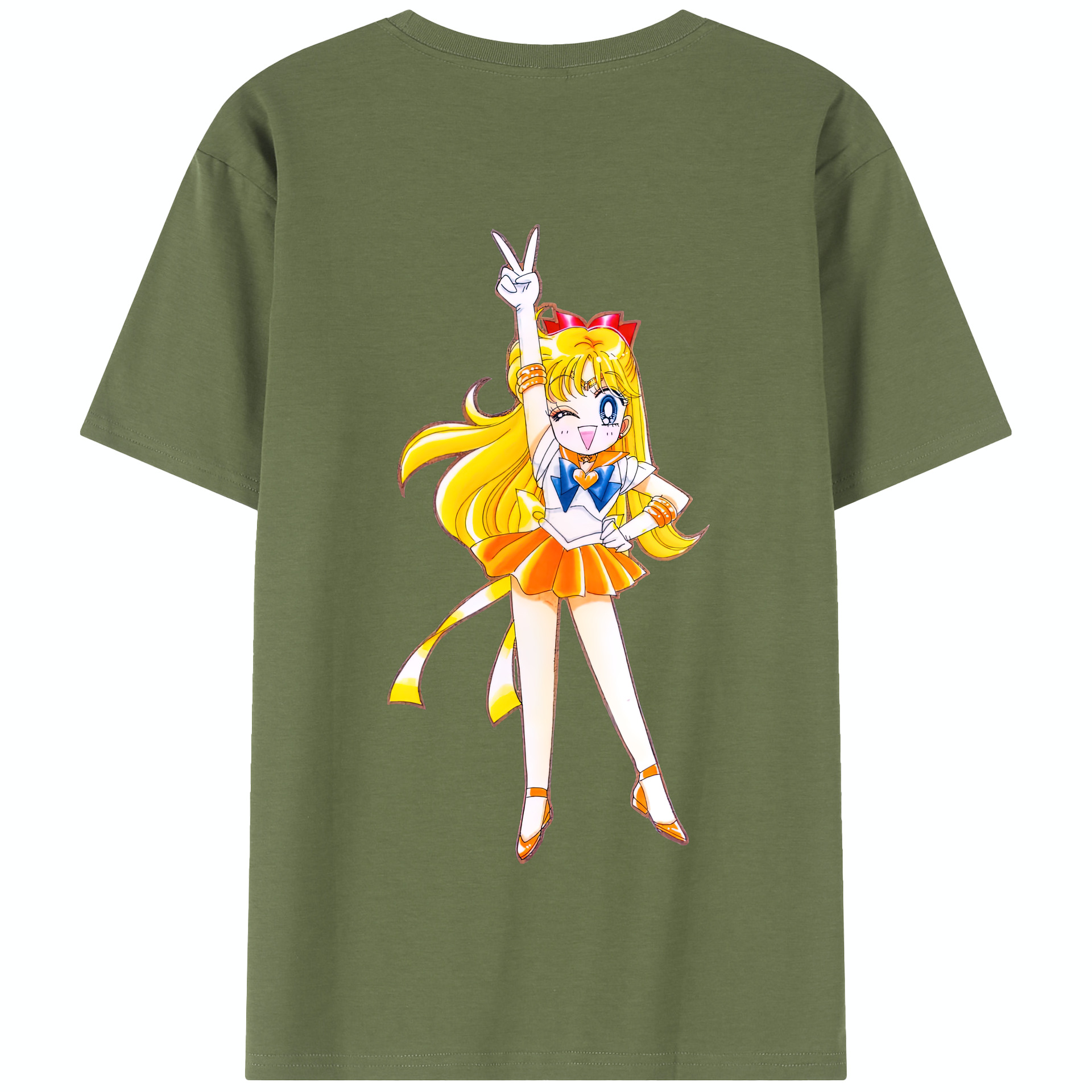 （画像用） 美少女戦士セーラームーン 愛野 美奈子 あいの みなこ Sailor Moon Aino Minako 綿100％半袖Tシャツ（背面プリント）